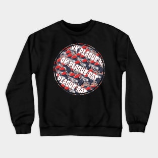 OK Plague Rat Red Hat Crowd Design Diagonal Print Circle Crewneck Sweatshirt